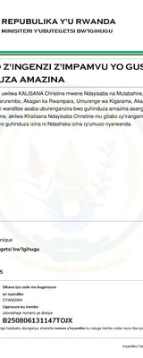 Itangazo rya Minisiteri y'Ubutegetsi bw'Igihugu