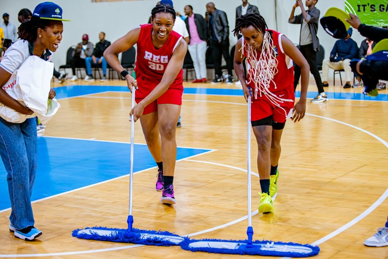 Victoria Reynold and Rosine Micomyiza celebrates REG a4-0 sweep